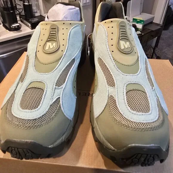 Merrell Moc Speed Streak Evo SE Suede Sneakers Mens SLIP-ON SIZE 10 Olive NEW - Picture 4 of 14